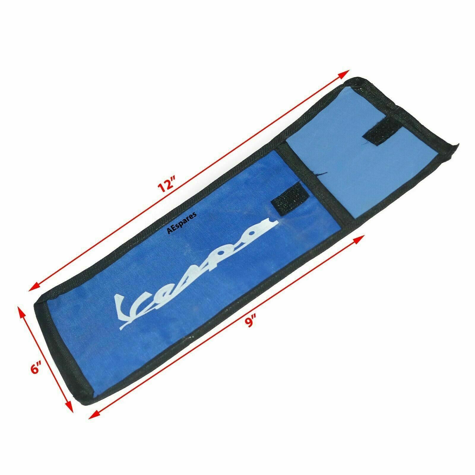 Fits Vespa Heavy Duty Toot Kit Bag Woven Pouch Vespa Logo With Flap Blue 