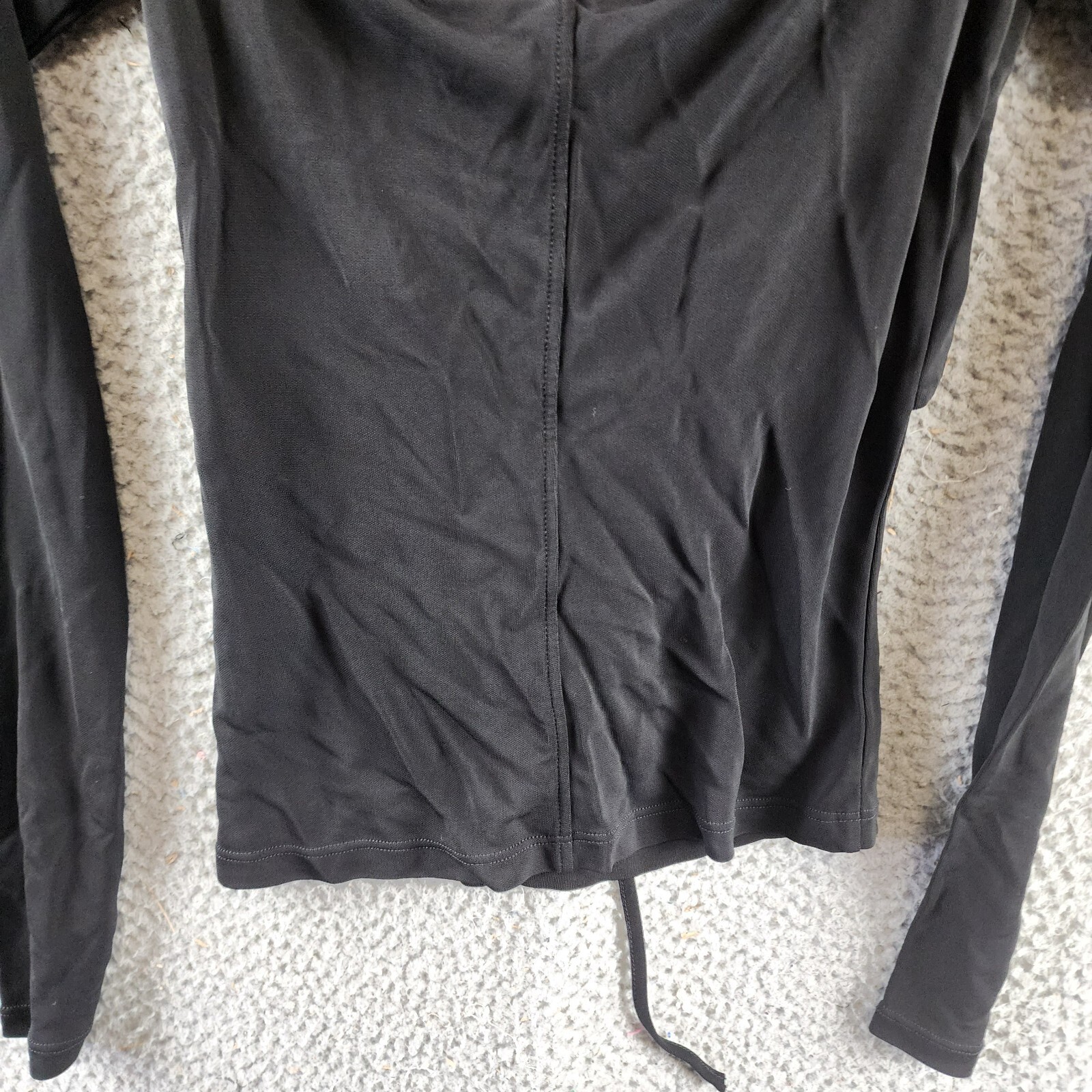 Frame Strappy Knit Top Women's XS Black Scoop Neck Nape Self-Tie Pullover L/S - Picture 12 of 13