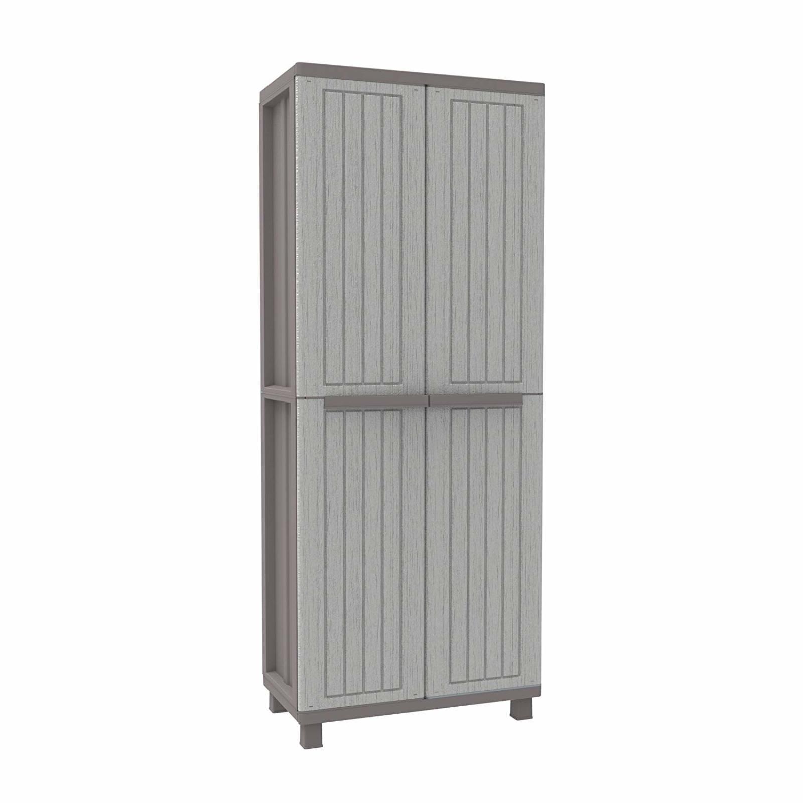 Large Garden Plastic Shed Patio Storage 2 Door Cupboard Tool Shelves Organiser