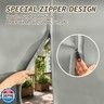 ROFASVCO Outdoor Curtains for Patio Waterproof, Zipper Design 2 Panels Privacy Weatherproof Blackout Curtain Top and Bottom Grommet Outside Drapes for Porch Gazebo Pergola (54 x 95 inch, Grey)