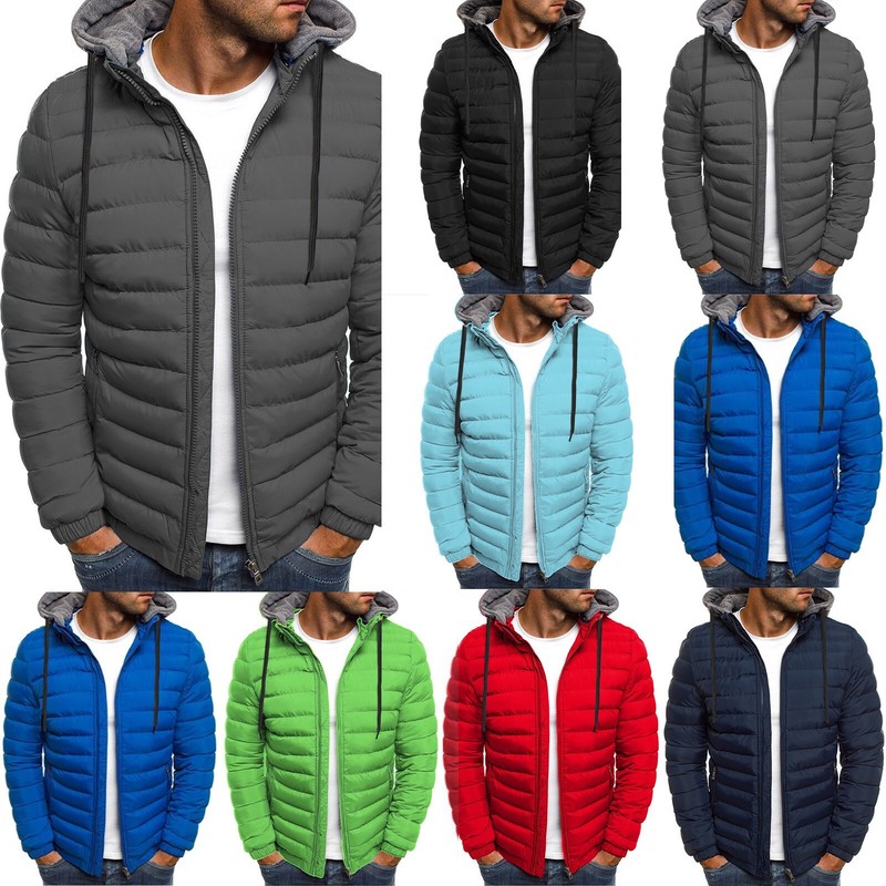 Men's Hoodie Bubble Down Jacket Insulated Puffer Coat Lightweight Winter Jacket