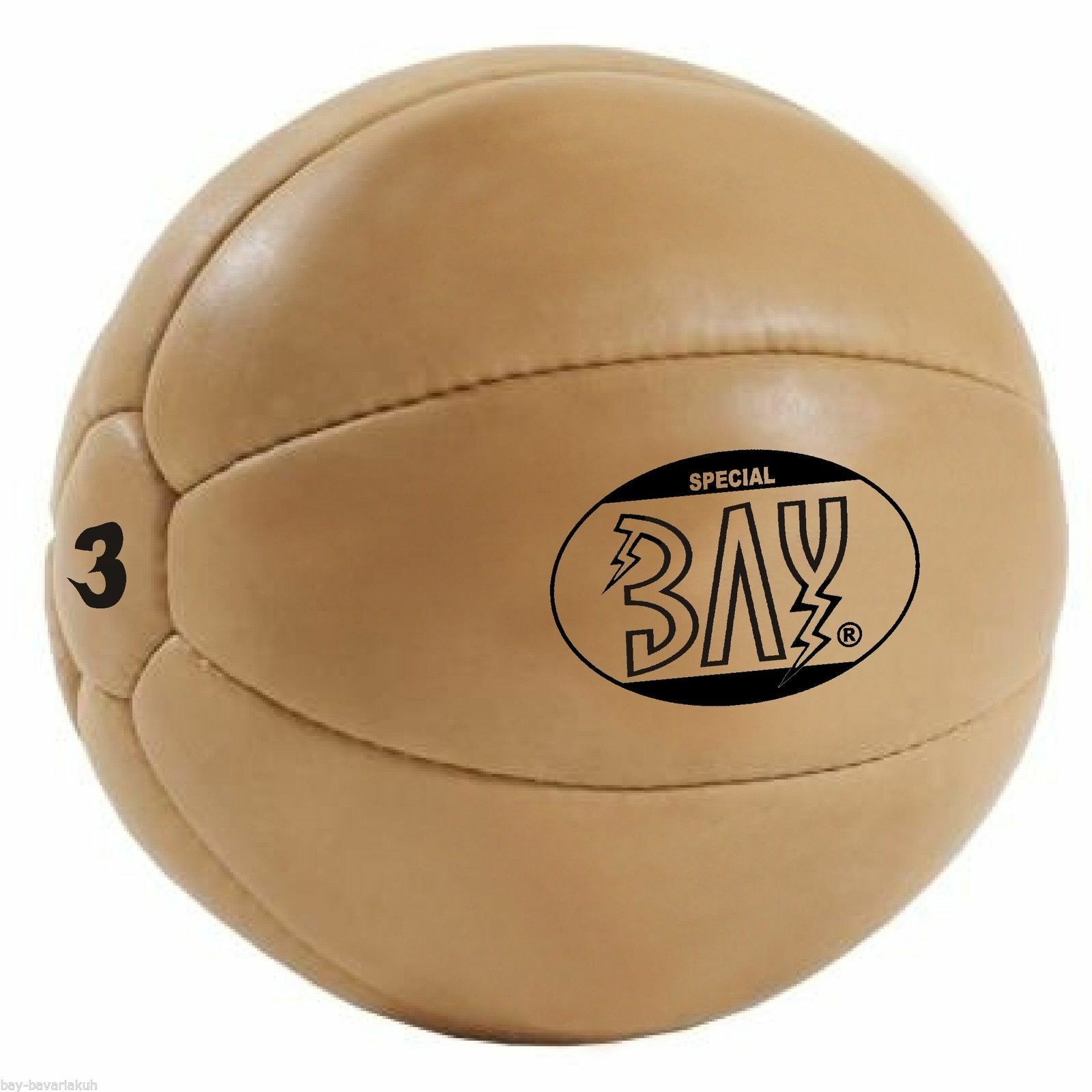 BAY Medizinball Medizin Ball Medizinbälle 3 kg PU-LEDER Kilo braun drei