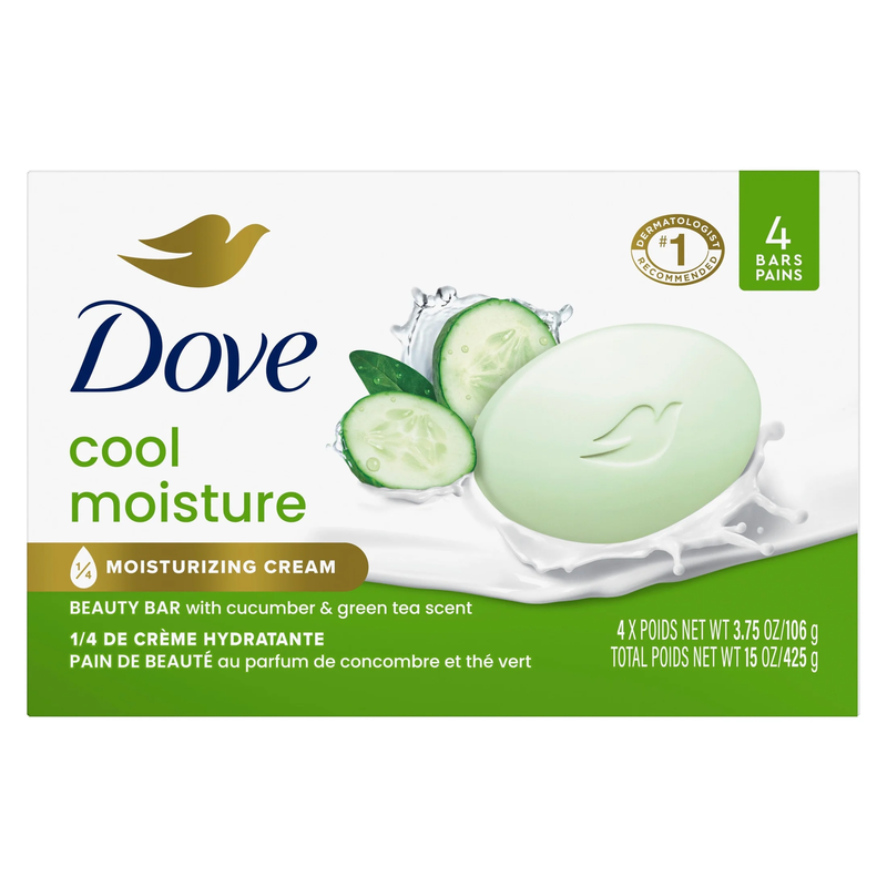 Beauty Bar Women'S Bath Soap Cool Moisturizing Gentle Cucumber & Green Tea