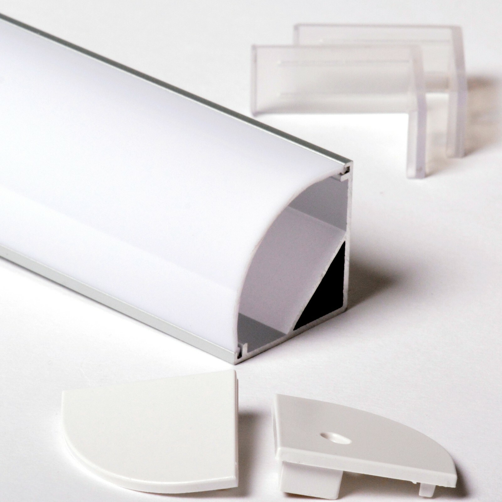 Profilo In Alluminio Per Strip LED 2mt - Copertura Opaca Inclusa - Dissipazione Calore Ottimale