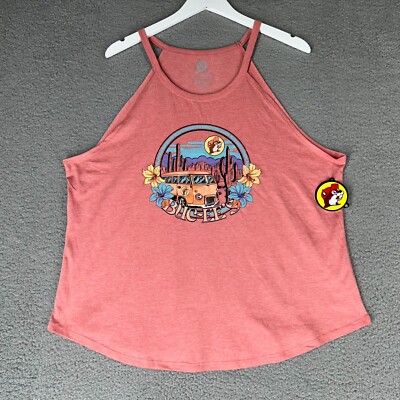 NEW Buc-ee's Women's 2X Tank Top Texas Beaver Desert Van Life Floral Crew Neck
