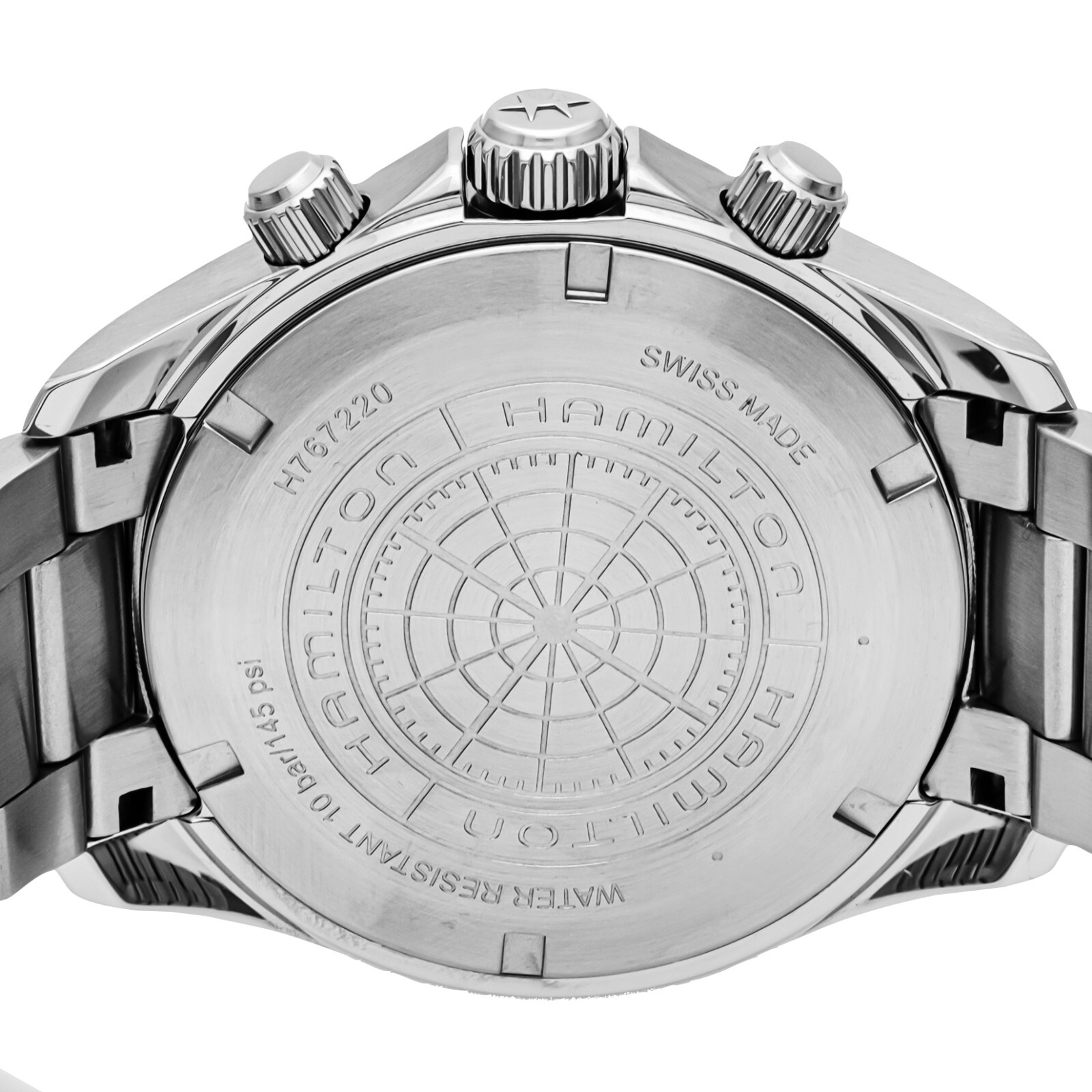 Pre-owned Hamilton H76722131 Kahki Aviation Black Quartz Stainless Steel