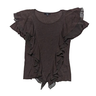 mystree Short Sleeve Top With Ruffles Size S