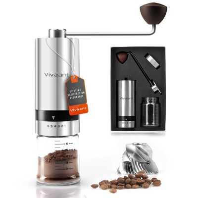 Manual Coffee Grinder   Hand Coffee Grinder with Adjustable Dragon Tooth Stai...