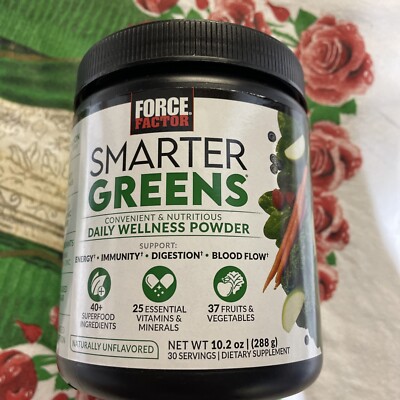 Force Factor Smarter Greens Daily Wellness Powder, Greens Superfood Powder 3/26