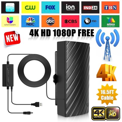 5600 Miles Digital TV Antenna HDTV Amplified 4K 1080P Waterproof Outdoor Indoor
