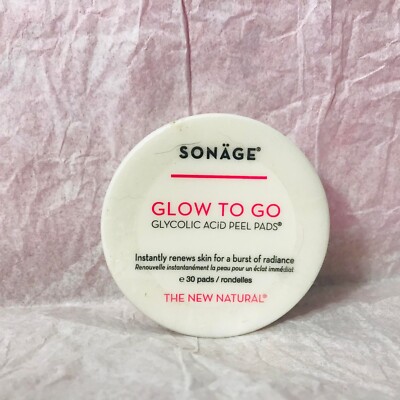 Sonage - Glow to Go - Glycolic Acid Peel Pads - 30 pads - Full Size Sealed