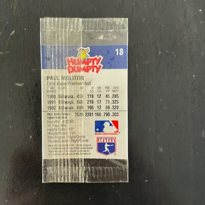1993 Humpty Dumpty Baseball #18 Paul Molitor