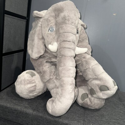 ikea elephant plush stuffed animal djungelskog gray small mini sitting soft toy 385311405453