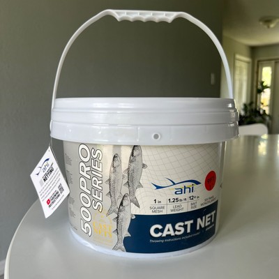 Ahi USA 500 Pro Series Cast Net Premium Monofilament 9 Ft 1'' Mesh 