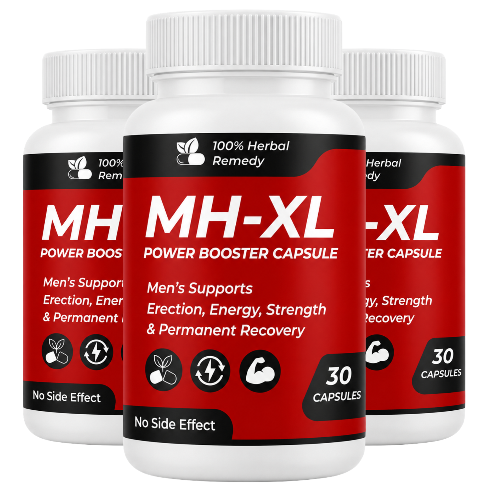 (3 pack) MH-XL (30 Capsules) 100% Herbal Formula for Men Dietary supplement