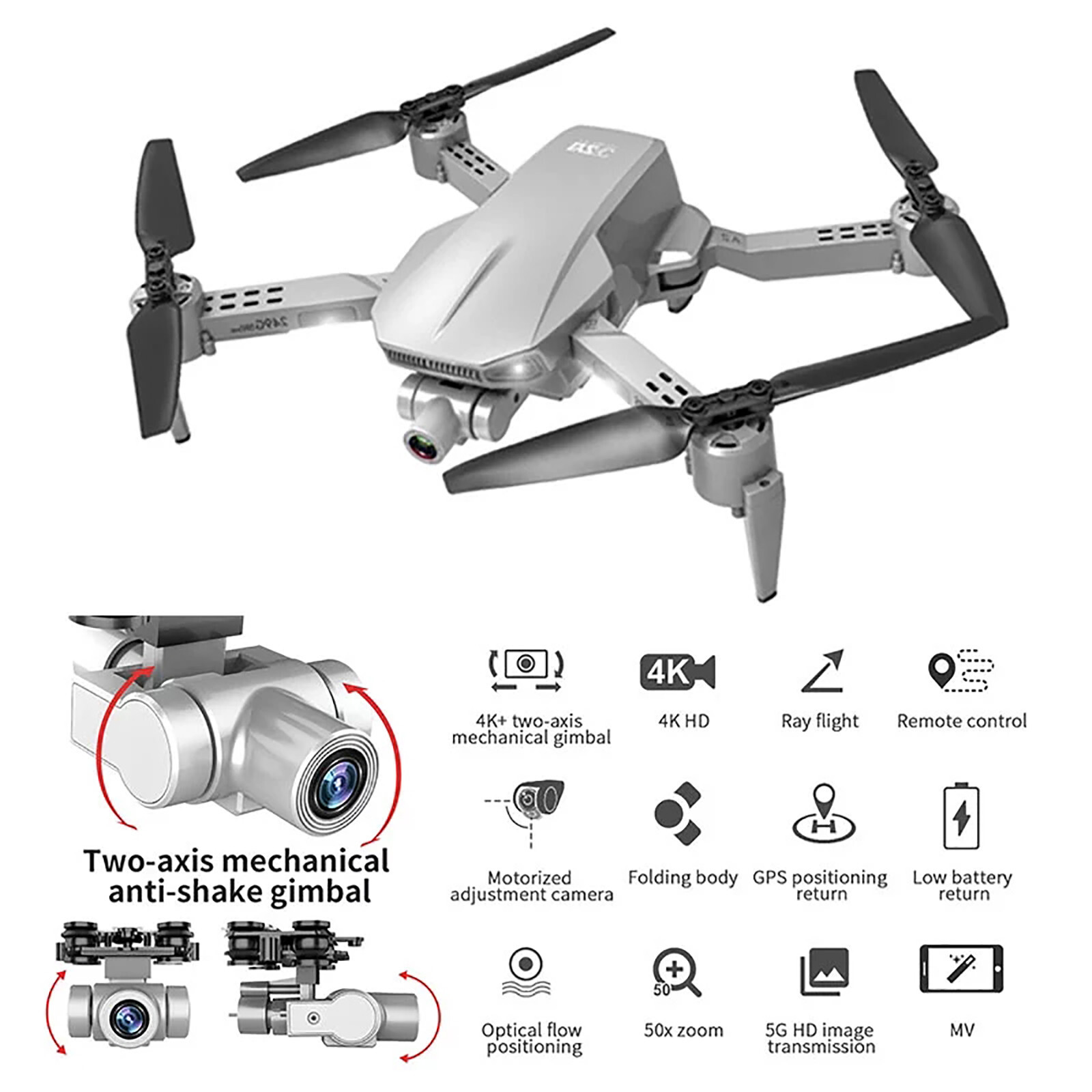 L106 Pro GPS Drone 4K RC Quadcopter With Camera Optical Flow-FPV Drone Helicopte
