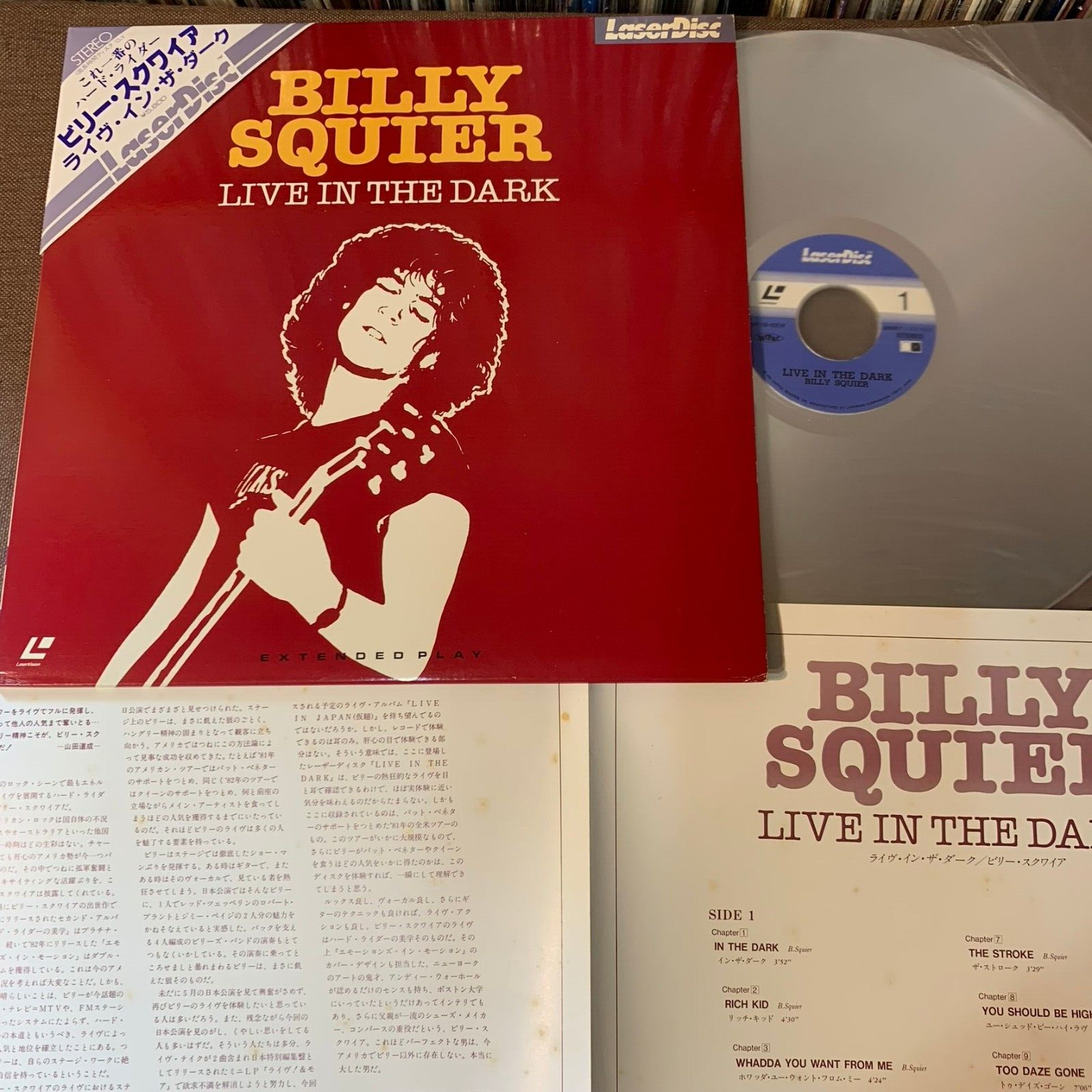 BILLY SQUIRE Live in the Dark JAPAN Laser Disc LD MP118-15EM
