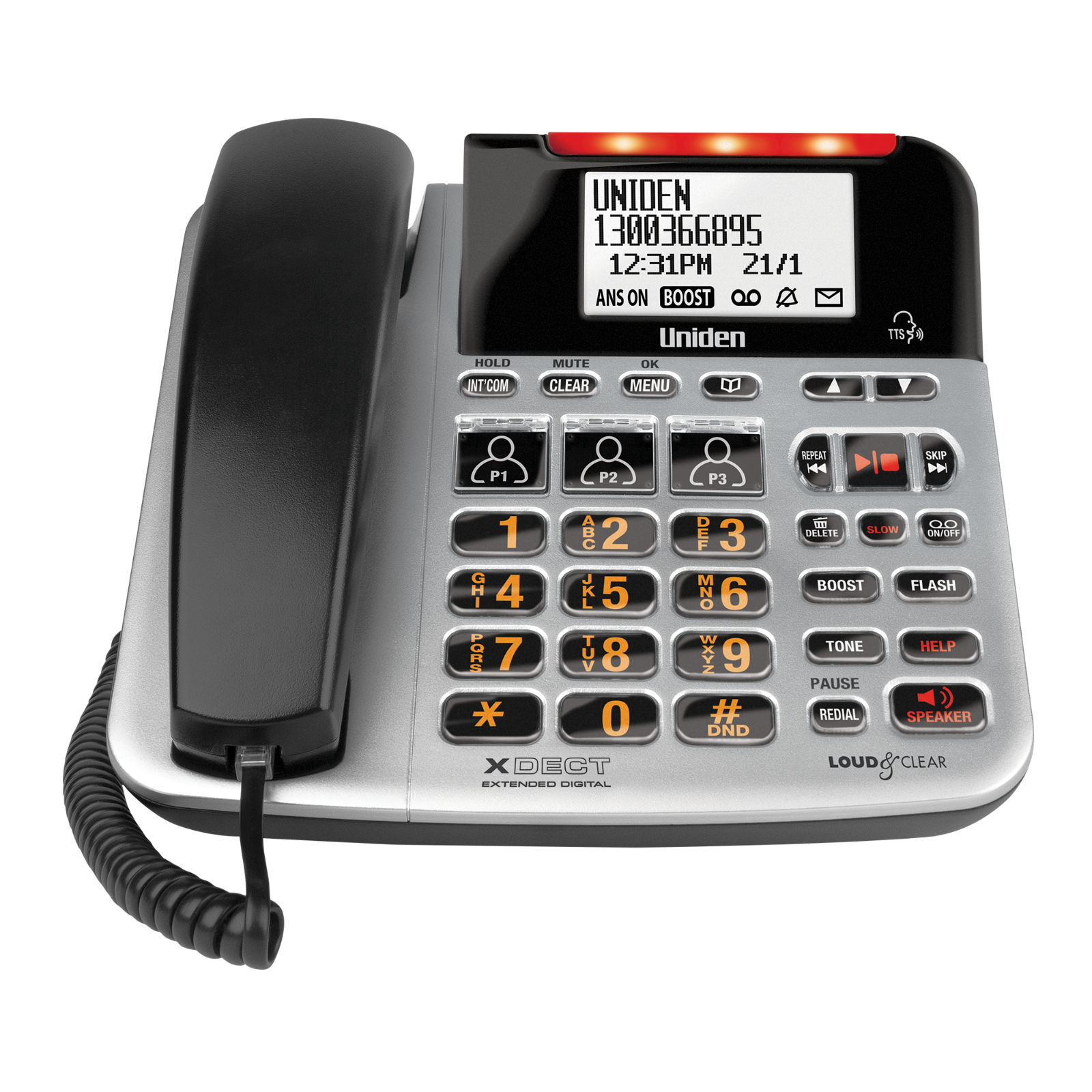 UNIDEN SSE47+1 VISUAL & HEARING IMPAIRED CORDLESS DIGITAL PHONE SYSTEM