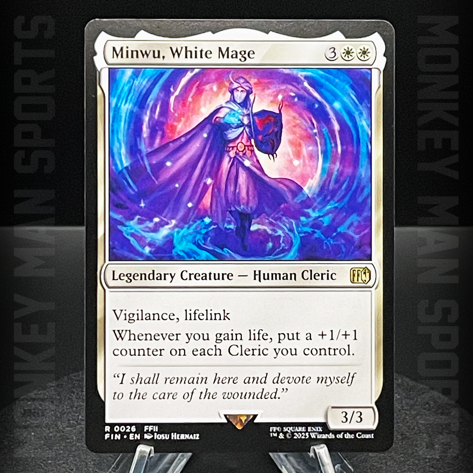 Magic MTG Final Fantasy - Minwu, White Mage - FIN R 0026 MINT