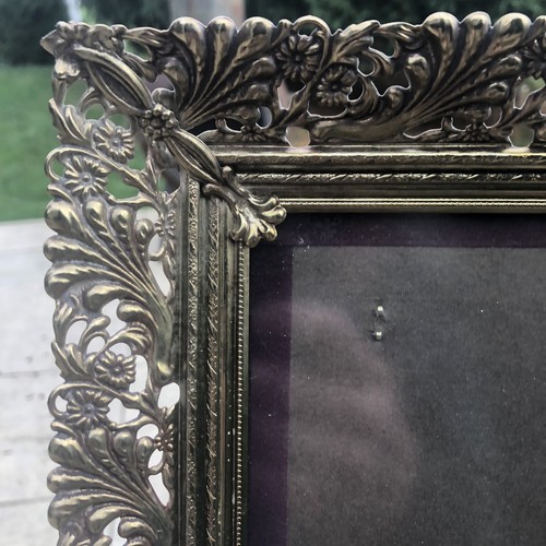 Vintage  Table Or Wall Picture Frame BRASS/ Metal 16.5x13.5