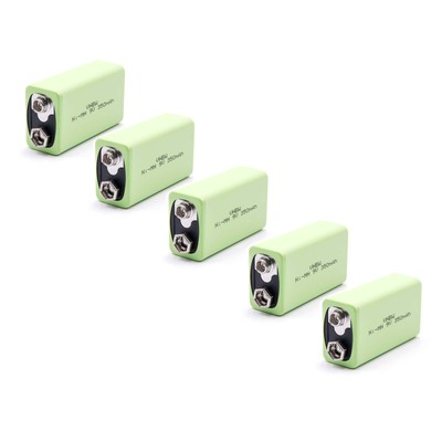 5x 9V-Akku Block Blockbatterie 350mAh NiMH