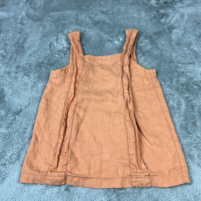 Chapter Goods Tank Top Womens S Orange Linen Made in USA