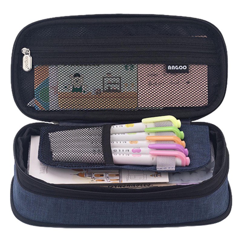 Pencil Case, Pen Pouch Large Capacity, Stationery Box with 3 Compartments