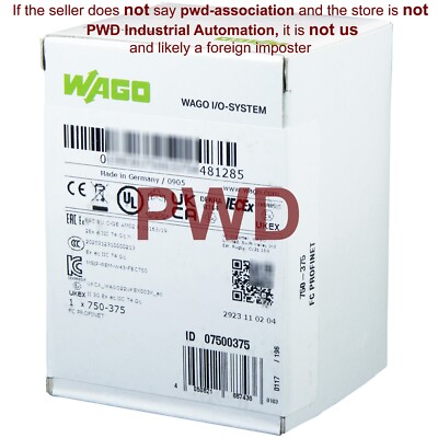 NEW SEALED WAGO 750-375 750375 Fieldbus Coupler PROFINET IO, 3rd Gen *US SELLER*