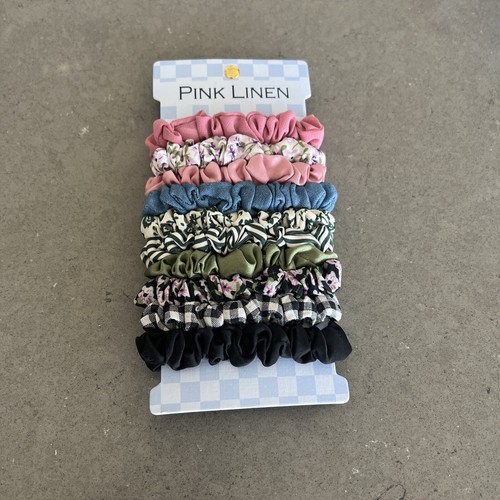 Pink Linen 10 Pc Scrunchie Set | New W/ Fast Shipping! | eBay