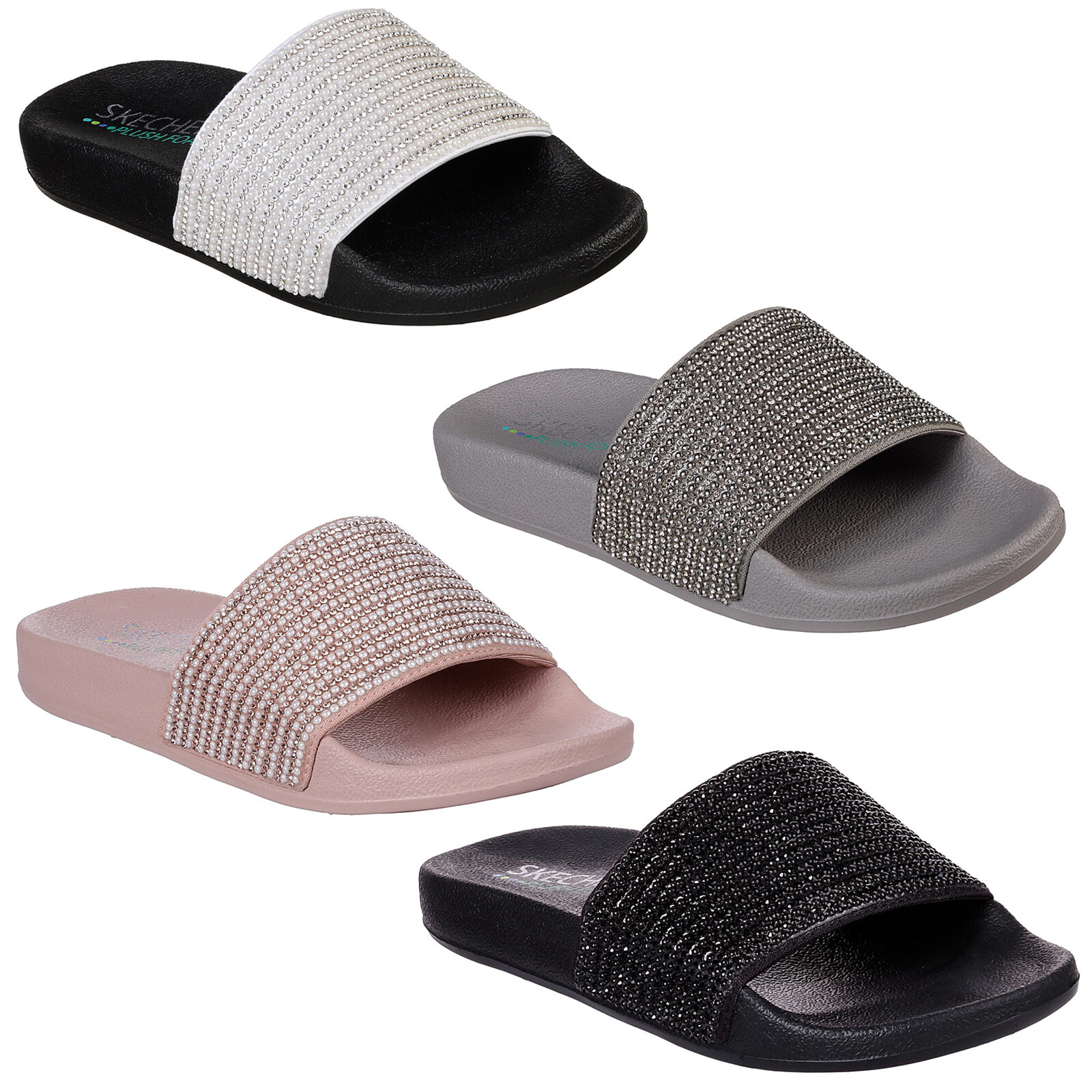 skechers women's pop ups slide sandal