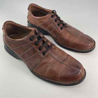Clarks Brown Leather Men's Casual Sneakers - Size 9.5 G