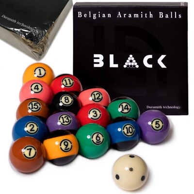 Aramith Tournament Black TV Billiard Pool Ball set 2 1/4''