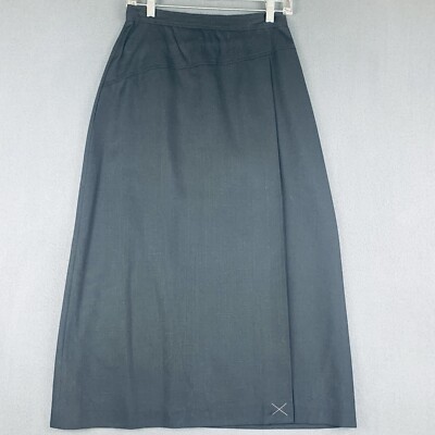 VTG Cottage Tailor Skirt Sz 8 NWT Maxi Charcoal A-line Pleat Lined Luxury Classy