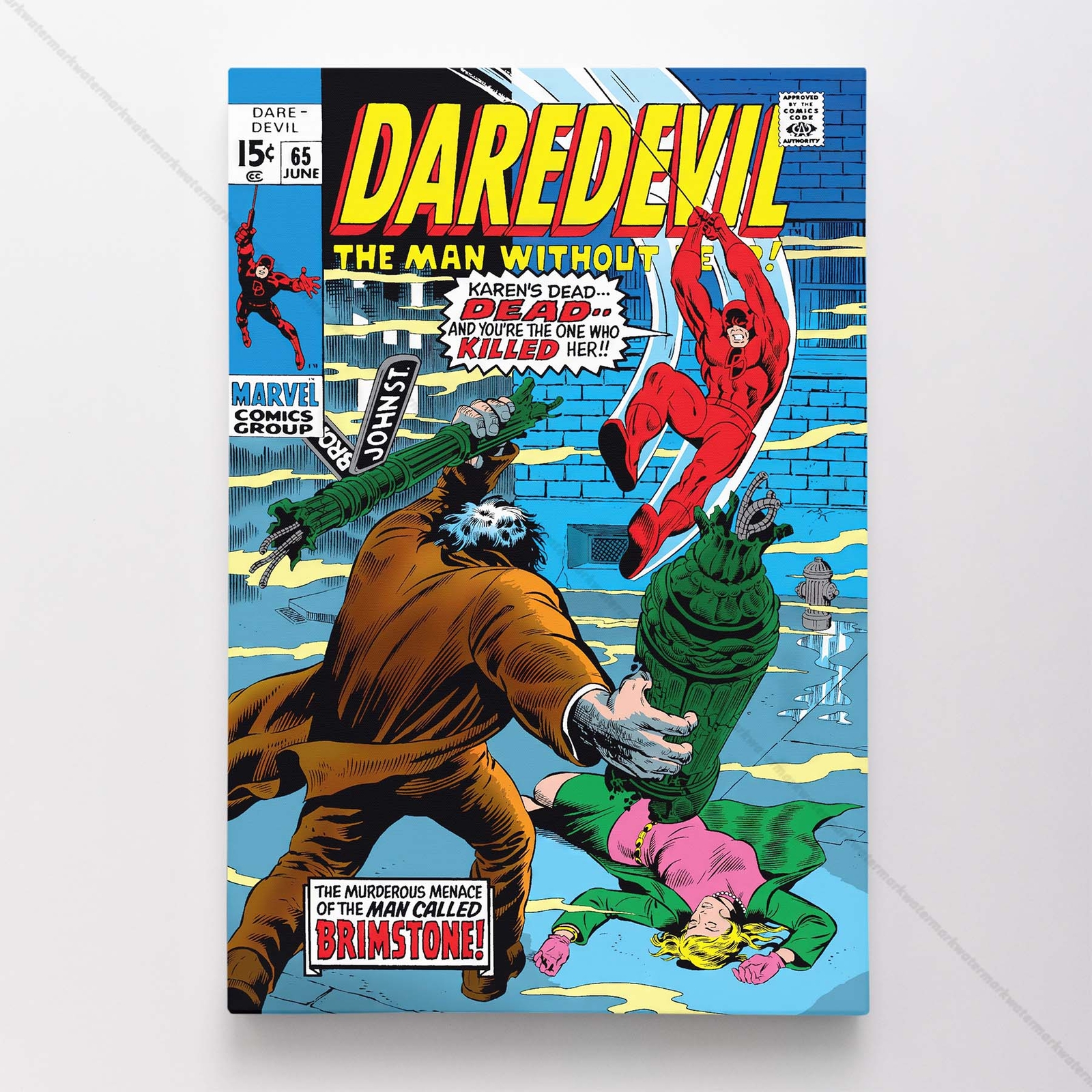 Daredevil Poster Canvas Vol 1 #65 Comic Book Art Print