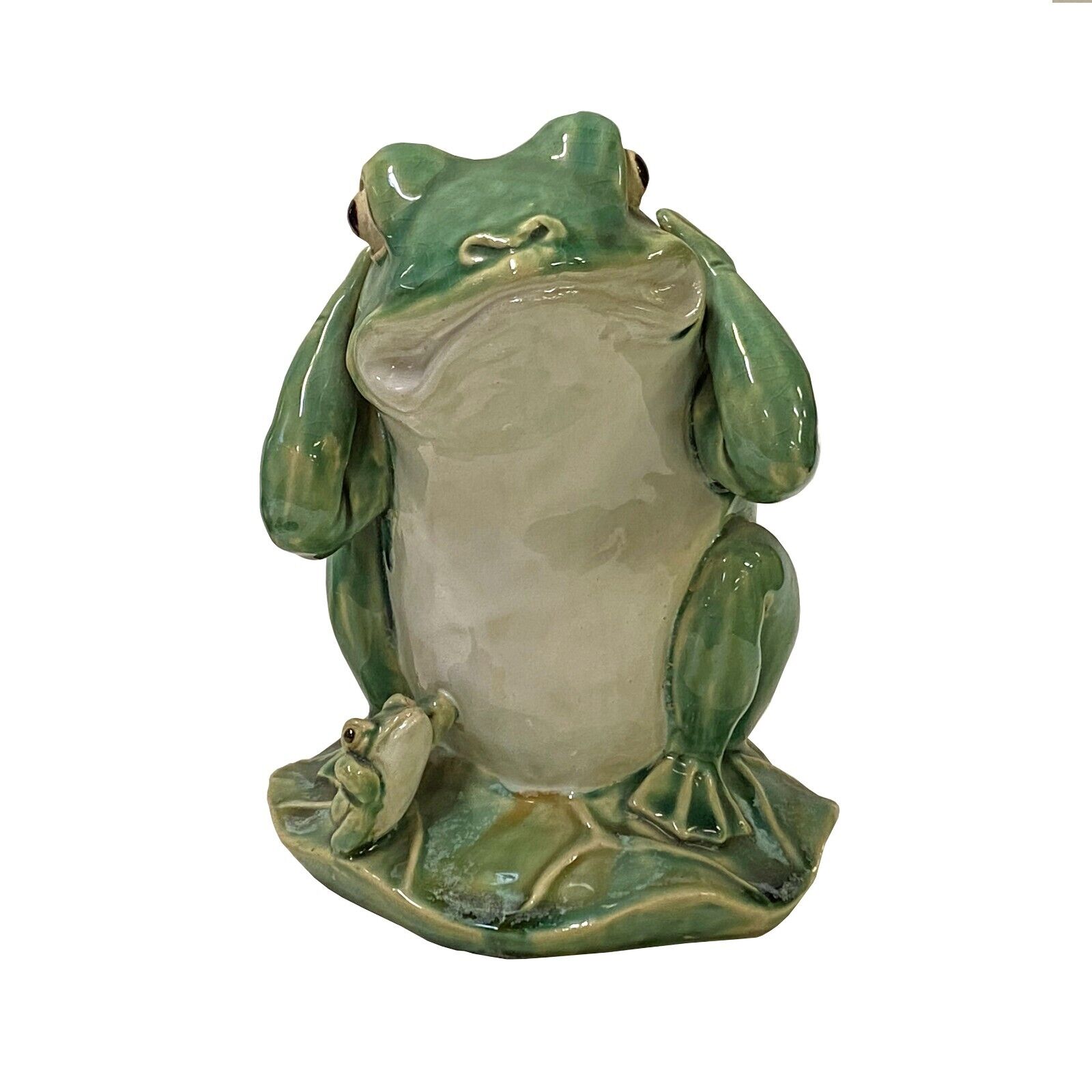 Handmade Light Green Small Ceramic Animal Frogs Figure Display Art ws2747S Handmade Light Green Small Ceramic Animal Frogs Figure Display Art ws2747S