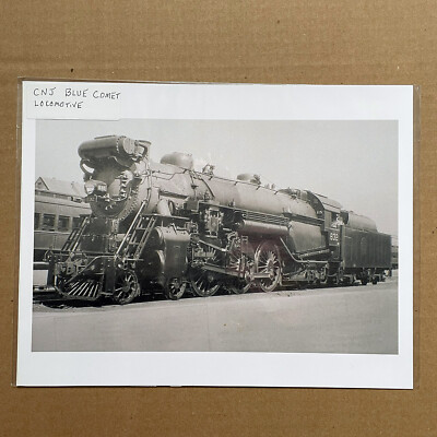 Vintage Central Railroad of NJ CNJ #832 ''The Blue Comet'' Locomotive 8.5X11 Photo