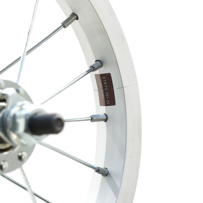 12" Aluminum Front Wheel, Rim Brake, Silver 20 Spoke Bolt On, ETRTO 203-20