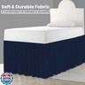 SGI bedding Dorm Bed Skirt Twin XL 32 Inch Drop Length - Navy Blue, Ruffled Pattern College Dorm Room Bed Skirts - Split Corner, Easy Care, Wrinkle Free 1800 Series Microfiber Bed Skirt