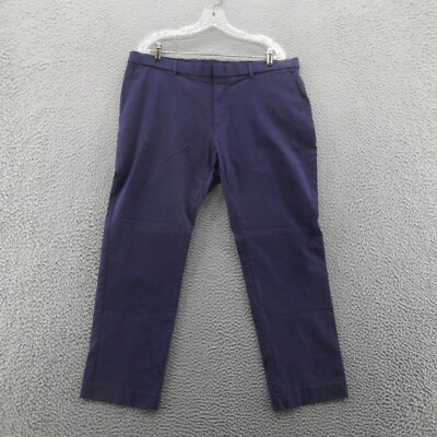 Ralph Lauren Straight Leg Performance Pants 40x29* Blue Mens Flat Front Mid Rise