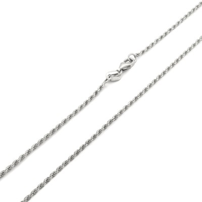 Pre-owned Nuragold 14k White Gold Solid Womens 1.5mm Diamond Cut Chain Pendant Necklace 16"