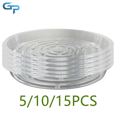 Plastic Clear Thick Sturdy Plants Saucer Drip Trays 5/10/15Pcs 6/8/10/12Inch