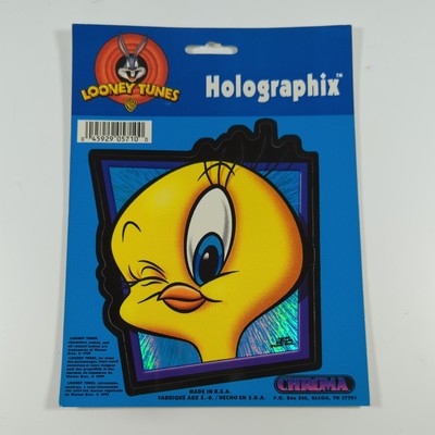 Vintage Looney Tunes Tweety Bird Decal Chroma Holographix 1999