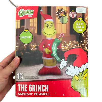 OPEN BOX Dr. Seuss' The Grinch Airblown Inflatables 5.5 Foot Decoration
