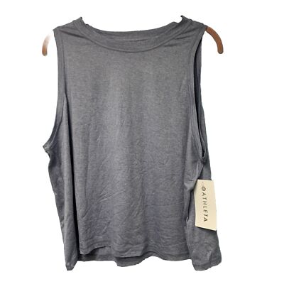 Athleta Dusk Purple Voyage Grey Uptempo Tank Sleeveless Top Yoga Soft Sz 1 XL