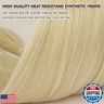 BARSDAR 34 Inch Long Braided Ponytail Extension with Hair Tie - Straight Sleek Wrap Around Blonde Braided Ponytail Hair Extensions - Synthetic Pony Tails Hairpieces for Women - Buttery Blonde