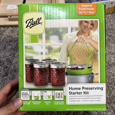 Ball Preserving Jam/Salsa Canning Canner Starter Kit w/ x4 240mL Jelly Jars NEW