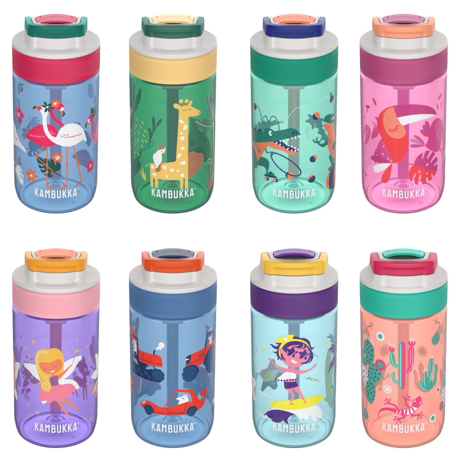 Kambukka Lagoon 400 ml Trinkflasche, Auslaufsicher, Abgewinkelter Strohhalm