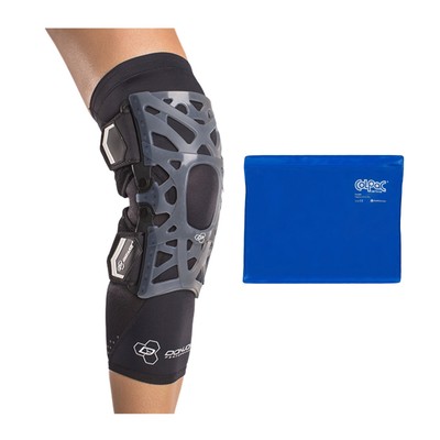 DonJoy Performance Webtech Knee Brace (Black, Large) and Ice Pack (11 x 14'')