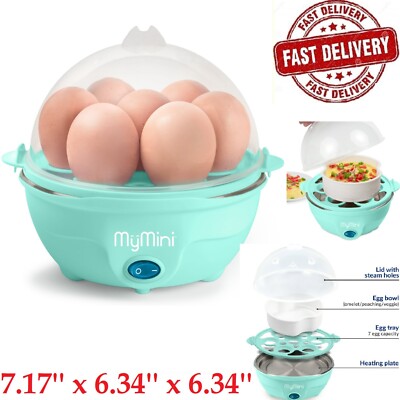 Mymini Premium 7-Egg Electric Cooker Eggs Boiler One -Touch Cooking, Teal