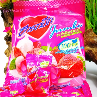 Hartbeat Strawberry Flavour Love Candy Glucose Mellow taste Thai Fruit Party 